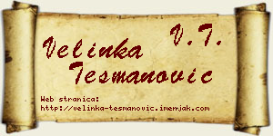 Velinka Tešmanović vizit kartica